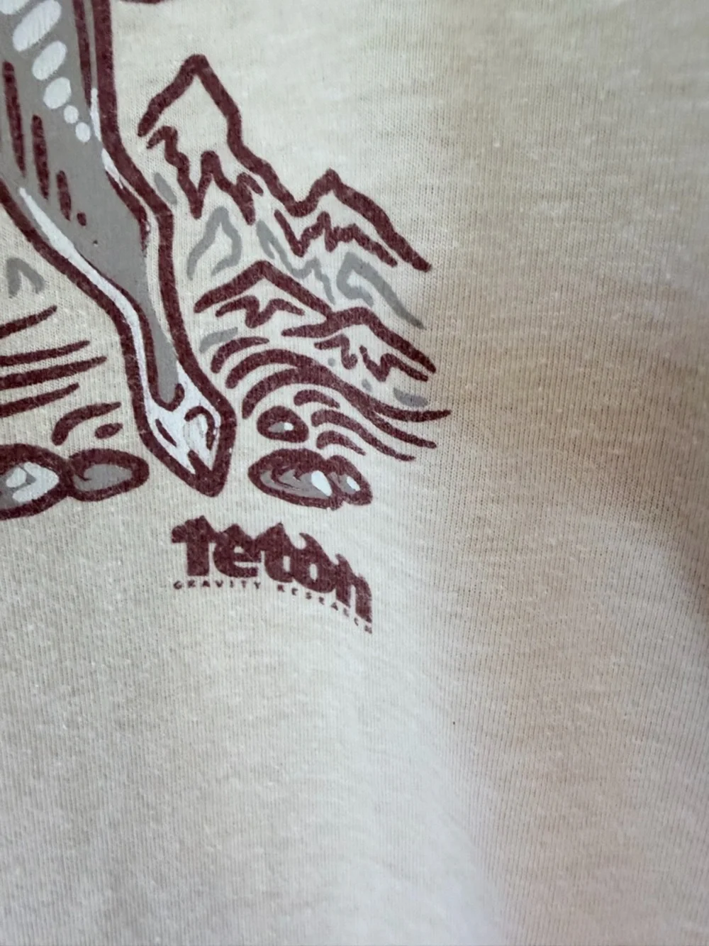 Teton Gravity Research Tshirt Cream Brown Graphic Snowboard Outdoor Unisex XL - Picture 3 of 6